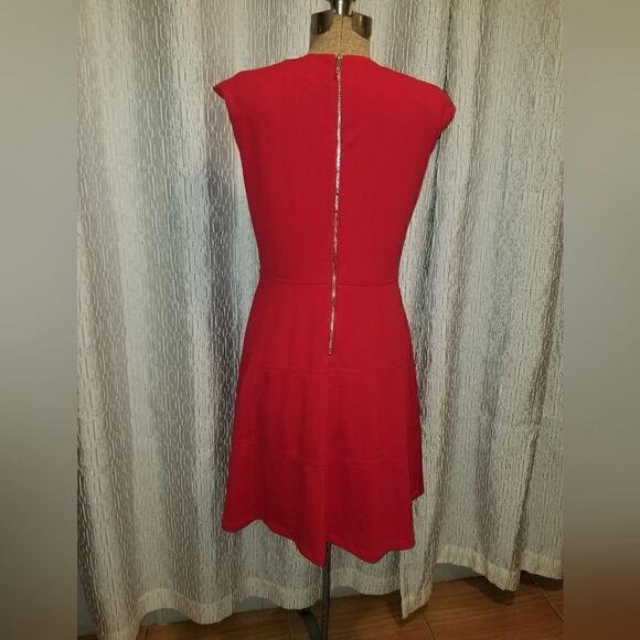 TOMMY HILFIGER Womens Red  Knee Length Party Fit + Flare Dress New 4 - Picture 14 of 15